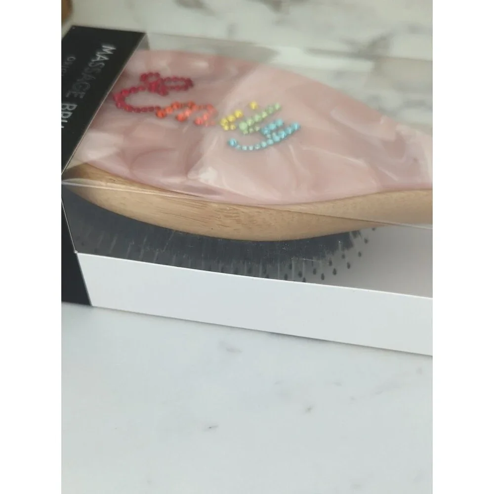 Personalized Emily Rhinestone Bamboo Massage Brush
